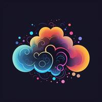 ai generiert psychedelisch Kunst Logo von ein Wolke. generativ ai foto