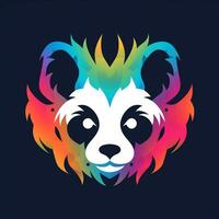 ai generiert psychedelisch Kunst Logo von ein Panda Kopf. generativ ai foto