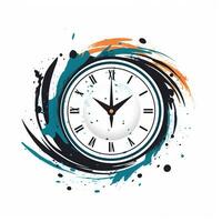 ai generiert skizzenhaft Uhr Logo. generativ ai foto