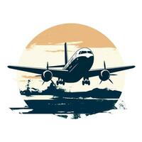ai generiert Grunge Flugzeug Logo. generativ ai foto