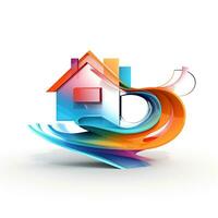 ai generiert 3d Logo von ein Haus. generativ ai foto