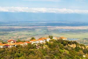 signagi Stadt, Dorf Häuser Über Alazan Senke im kakheti foto