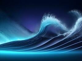 ai generiert Wasser Welle mit abstrakt Hintergrund ai generieren foto