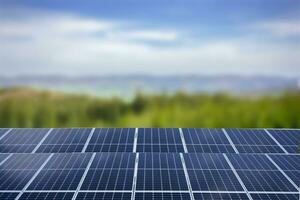 Solar- Tafeln, schließen hoch. Grün Energie Innovation. foto