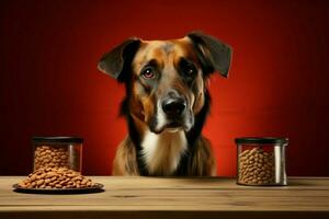 ai generiert Zoo Mahlzeit Deal Hund Essen Beförderung Grafik zum Haustier Marketing foto