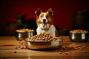 ai generiert Werbung Grafik Hund Essen Tat Mahlzeit zum Geschäft Marketing foto