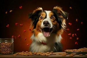 ai generiert Haustier Geschäft Besondere Grafik Kunst fördern Hund Essen Mahlzeit Deal foto