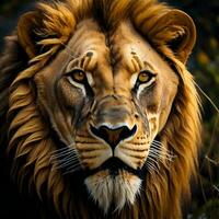 ai generiert Nahansicht Porträt von ein Löwe In. generativ ai foto