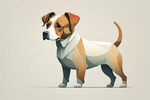 ai generiert Jack Russell Terrier Hund. Vektor Illustration im ein eben Stil. generativ ai foto