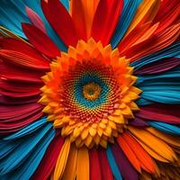 ai generiert abstrakt Hintergrund von mehrfarbig Blütenblätter von ein Blume. generativ ai foto