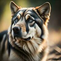 ai generiert Porträt von ein schön Hund, Alaska Malamute. generativ ai foto