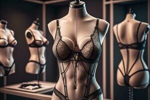 ai generiert sinnlich Dessous auf ein Mannequin. ai generativ foto