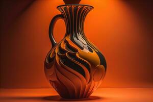 ai generiert Keramik Vase auf ein solide Farbe Hintergrund. ai generativ foto