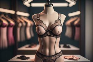 ai generiert sinnlich Dessous auf ein Mannequin. ai generativ foto