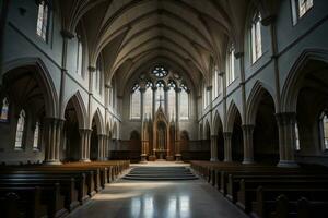 ai generiert Innere Aussicht von st. Marys Kirche. generativ ai foto