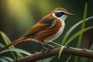 ai generiert rötlicher Kamm Bulbul, Copsychus Malabaricus. generativ ai foto