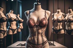 ai generiert sinnlich Dessous auf ein Mannequin. ai generativ foto