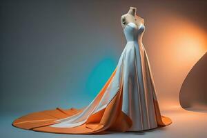 ai generiert Hochzeit Kleid auf ein Mannequin. generativ ai foto