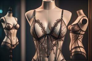 ai generiert sinnlich Dessous auf ein Mannequin. ai generativ foto