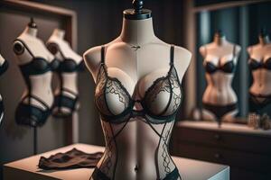 ai generiert sinnlich Dessous auf ein Mannequin. ai generativ foto