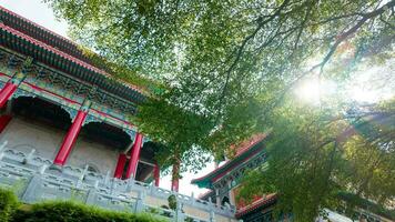 Asien China Tempel wat Kultur Religion die Architektur uralt asiatisch traditionell rot Farbe Grün Umgebung Laterne Pagode Feier 10 zehn Februar Drachen Tierkreis Reise Festival Glücklich Reichtum Reich foto