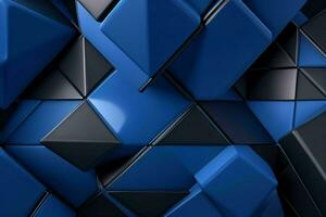 ai generiert 3d Rendern Luxus Blau und schwarz abstrakt Hintergrund. Profi Foto