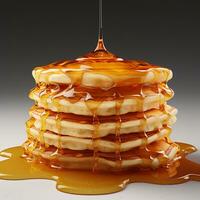 ai generiert ein Stapel von Pfannkuchen mit Honig, ein Symbol von masleniza. hausgemacht Essen, gesund Frühstück foto