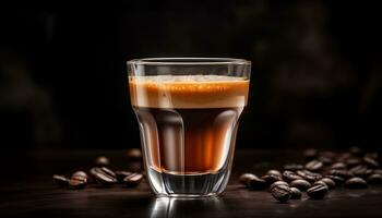 ai generiert Espresso im Glas Schuss foto