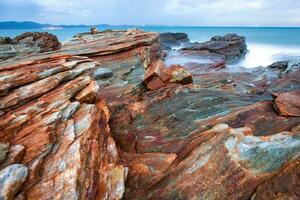 Seelandschaft Aussicht Punkt beim khao laem ya National Park, Rayong, Thailand foto