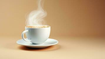 ai generiert ein Tasse von heiß Kaffee mit Kopieren Raum, ai generativ foto