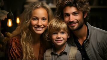 ai generiert das Familie erfasst ein Moment von Zusammengehörigkeit im ein Fotografie Studio. generativ ai foto