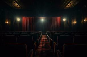 ai generiert Kino und Sitze im Auditorium foto