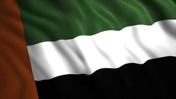 ein schön Flagge Animation von vereinigt arabisch Emirate. Bewegung. abstrakt bunt winken Flagge Tuch, nahtlos Schleife. foto