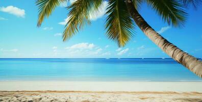 ai generiert Palme Baum auf das Strand foto