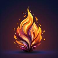 ai generiert ein Bild von Feuer Flamme Logo Symbol Vektor Design generativ ai foto