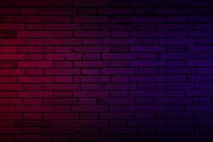 Beleuchtung bewirken Neon- Licht auf Backstein Mauer Textur zum Party oder Verein Bar Hintergrund Dekoration. foto