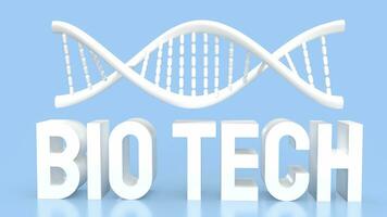 das Biotech und DNA zum sci oder Technologie Konzept 3d Rendern foto