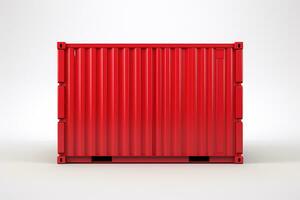 ai generiert rot Versand Container isoliert auf Weiß Hintergrund generativ durch ai foto