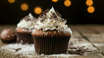 ai generiert Dessert Zucker Cupcake Essen foto