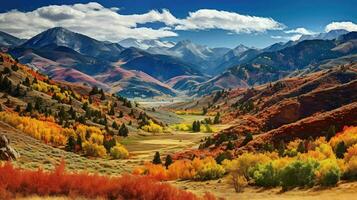 ai generiert Gipfel Plateau Berge Landschaft foto