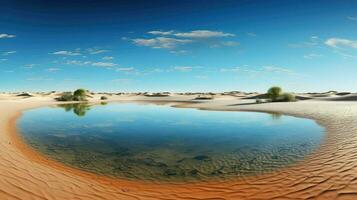 ai generiert Landschaft Sand Düne Oasen foto