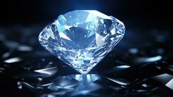 ai generiert Luxus Geschenk ein Diamant scheinen mit Beleuchtung, ai foto