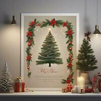 Weihnachten Baum umgeben durch die Geschenke auf Weiß Hintergrund foto