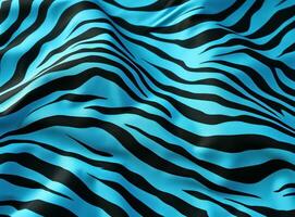 ai generiert das Bild zeigt an Blau, Schwarz, und Weiß Zebra Streifen auf ein Blau Stoff, foto