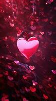 ai generiert animiert Valentinsgrüße Tag Hologramme rot Herz foto