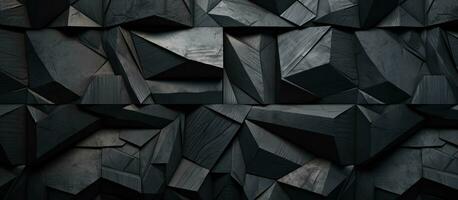 ai generiert geometrisch Formen und eben schwarz farbig Gebäude Material foto