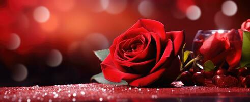ai generiert Valentinstag Tag romantisch romantisch Paare Tag Rose foto