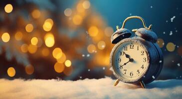 ai generiert Weihnachten Alarm Uhr foto