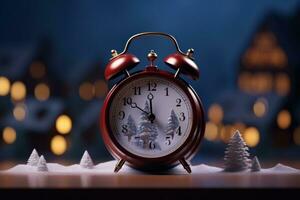 ai generiert Weihnachten Alarm Uhr foto