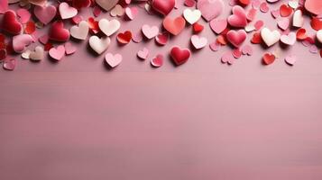 ai generiert Valentinstag Tag Hintergrund mit Kopieren Raum foto